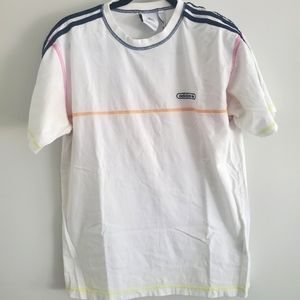 Adidas Short Sleeve T-shirt Men's Size Medium white and colorful stitching